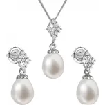 Luxusní stříbrná souprava s pravými perlami Pavona 29018.1 (náušnice, řetízek, přívěsek) Evolution Group