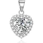 Blyštivý stříbrný přívěsek se zirkony Srdce AGH744 Agato