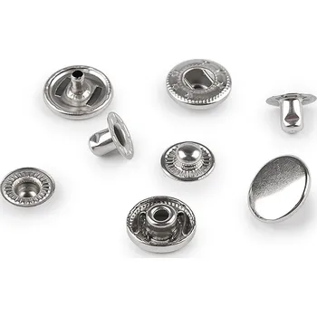 Kovové druky Wuk Ø15 mm na středně silné látky, z nerezové oceli, barva 1 nikl