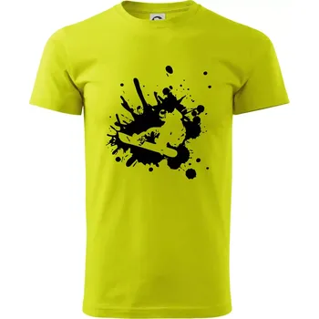 Snowboard splash - Klasické pánské triko vyšší gramáže - M ( Limetková )