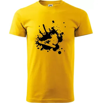 Pánské tričko Snowboard splash - Triko extra velké (5-8XL) - 8XL ( Žlutá )