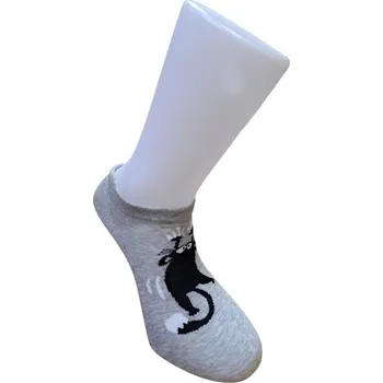 Dámské ponožky Aura Via Dámské ponožky kočky - kotníkové šedé 35-38