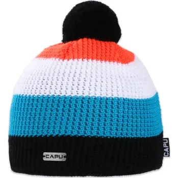 Čepice Capu M 709B - oranžová/bílá/modrá UNI