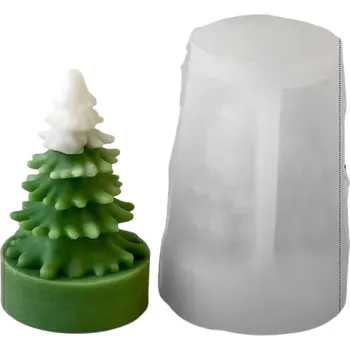 Svíčka Silikonová forma 6,8 x 4,7 cm Vánoční stromek s větvemi Formička na odlévání vosku, pryskyřice, sádry, mýdla a výrobu svíček