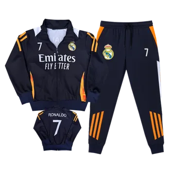 Chlapecká mikina Numberoplus Premium dětská fotbalová tepláková souprava Real Madrid Emirates Fly Better 25/26 - Ronaldo CR7 Velikost: 16 let (vel.166-172)