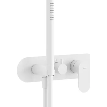Vodovodní baterie RAVAK Baterie Ravak Eleganta EL 068.00 RB D podomítková 3-cestná, bez tělesa, se sprchovým setem, bílá mat, X070259 X070259