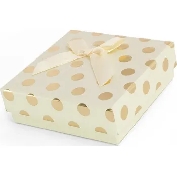 Dárková krabička Krémová dárková krabička se zlatými puntíky KP6-9 Beneto Exclusive