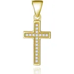 Pozlacený stříbrný přívěsek Křížek AGH589-GOLD Beneto