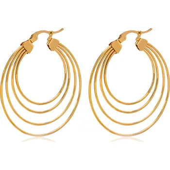 Náušnice Luxusní pozlacené náušnice kruhy Troli