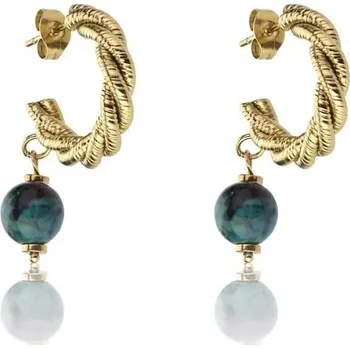 Náušnice Módní pozlacené náušnice Grace Green Earrings MCE23004G Marc Malone