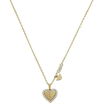 Náhrdelník Půvabný pozlacený náhrdelník se zirkony Srdce EG3622710 Emporio Armani