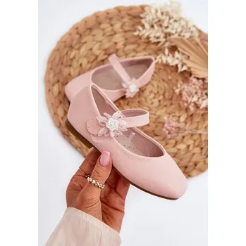 Dětské lodičky s brokátovým vzorem, na suchý zip, růžové Jeylin 27