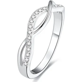 Šperk Stříbrný prsten s krystaly AGG190 Beneto / Obvod: 58 mm - 58 mm