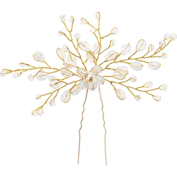 Ozdobná pozlacená vlásenka s korálky Troli