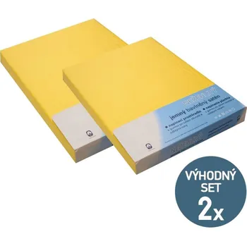 Prostěradlo KNITVA Saténové napínací prostěradlo 90 x 200 cm ŽLUTÉ 1+1