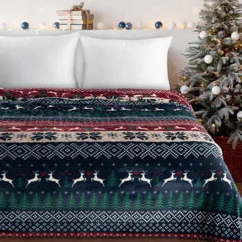 deka VÁNOČNÍ DEKA NORDIC4 150X200 CM VZOROVANÁ