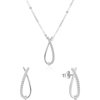 Souprava šperků Oslnivá souprava šperků se zirkony AGSET186R (náhrdelník, náušnice) Beneto