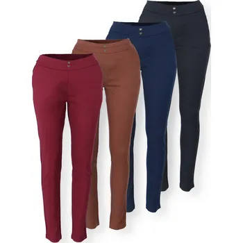 Dámské kalhoty Kalhoty dlouhé do gumy Freesia Paris L146 barva: hnědá tmavá, velikost: S