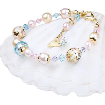 Náramek Krásný náramek Romantic Roots s perlami Lampglas s 24karátovým zlatem BP13 Lampglas