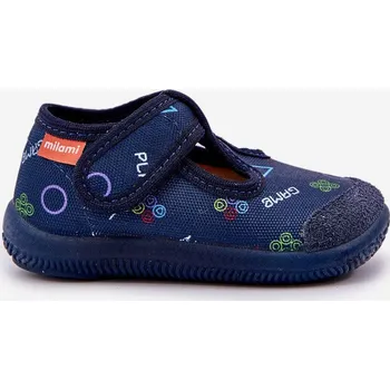 Dívčí oblečení Dětské Pantofle Milami Elastické Na Suchý Zip Granátové Ambette 24