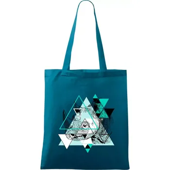 Bílý nosorožec (Pecka design) - Taška bavlněná - 42 x 38 cm ( Petrolejová )