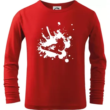 Chlapecké tričko Snowboard splash - Triko dětské Long Sleeve - 122 cm/6 let ( Červená )