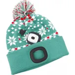 Slovakia Trend Čepice s LED světlem Strend Pro X-mas, zelená s vločkami, L