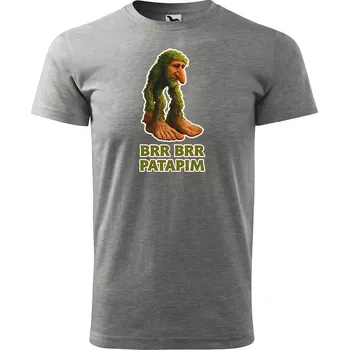 Sablio Tričko s potiskem Brr brr patapim - Italian Brainrot - šedé M