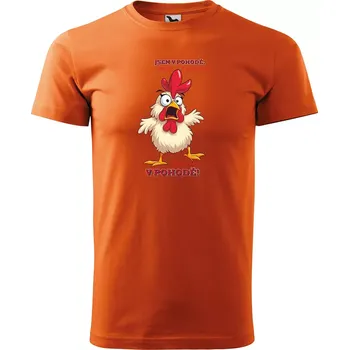 Pánské tričko Sablio Tričko s potiskem Jsem v pohodě, všechno je v pohodě - oranžové M