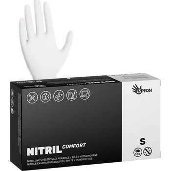 Vyšetřovací rukavice Espeon Nitrilové rukavice nepudrované bílé 100 ks