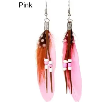 Náušnice Prosperk Náušnice peříčka s korálky Barva: Bílá