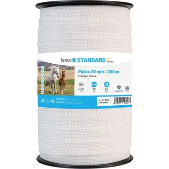 Ohradník VNT electronics s.r.o. Páska na elektrický ohradník s šířkou 20 mm, bílá, délka 200 m