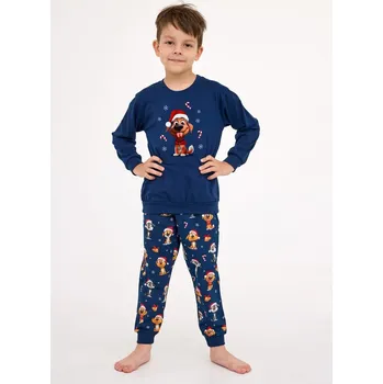 Chlapecké pyžamo Cornette Cornette chlapecké pyžamo 966/173 pejsek Modrá