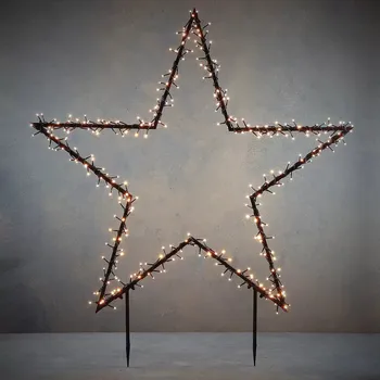 Vánoční dekorace LED světelná dekorace hvězda, napájení: síťové, teplá bílá, výška: 135 cm 1071977-01