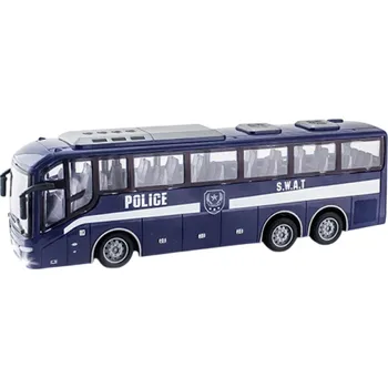 RC model auta RC autobus 1:30 31,5×11,5×8 cm Elektrický model 27 MHz 4kanálové dálkové ovládání LED světla Modrý turistický městský autobus pro děti