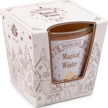 Svíčka Vonná svíčka ve skle 120 g, střední, 11 (Magical Winter) krémová světlá