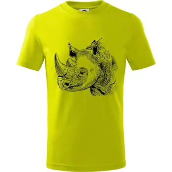 Nosorožec černobílý (Pecka design) - Tričko dětské bavlněné - 98 cm / 2 roky ( Limetková )