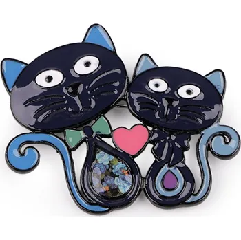 Náramek Brož kočka, malé, 3 modrá tmavá