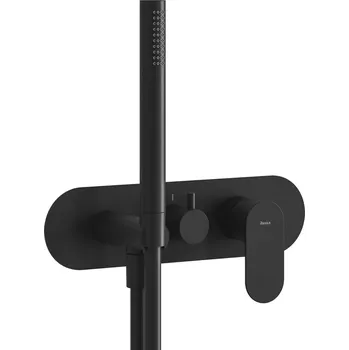 Vodovodní baterie RAVAK Baterie Ravak Eleganta EL 068.00 RB D podomítková 3-cestná, bez tělesa, se sprchovým setem, černá mat, X070296 X070296