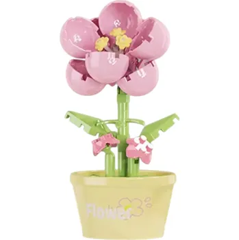 ostatní stavebnice Kytice květin Ibišek 5,5 x 5,4 x 8,5 cm 46 ks Mini DIY mikro cihly Květinová stavebnice Kreativní konstruktor pro děti Dívky Chlapce Dárek