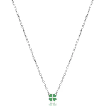 Náhrdelník Půvabný ocelový náhrdelník Čtyřlístek Click SCK252 S Agapo