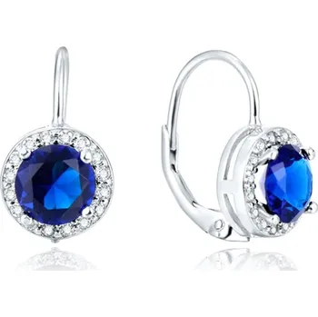 Náušnice Stříbrné náušnice s modrými krystaly AGUC1156 Beneto