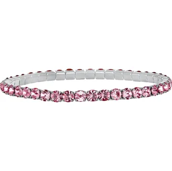 Náramek Elastický tenisový náramek s růžovými krystaly Aura 22270.LRO.E Crystalp