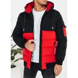 Černo-červená pánská zimní bunda s kapucí TX5099 Velikost: 2XL