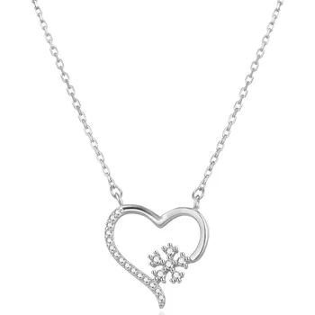 Náhrdelník Půvabný stříbrný náhrdelník se srdíčkem AGS1567/47 Agato