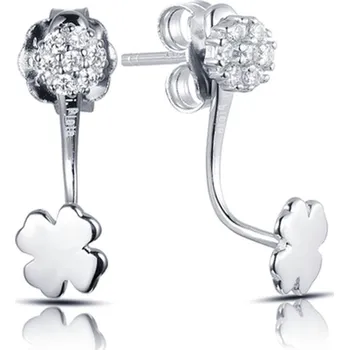 Náušnice Krásné stříbrné náušnice Čtyřlístek 2v1 E0003308 Moiss