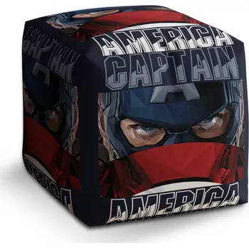 Taburet Sablio Taburet Cube Kapitán Amerika pohled přes štít: 40x40x40 cm