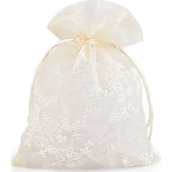 Dárková taška Dárkový pytlík vyšívaný 13x18 cm Varianta: 2 krémová nejsvět., Balení: 10 ks