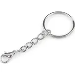 Kroužek na klíče Ø25 mm s řetízkem a karabinkou