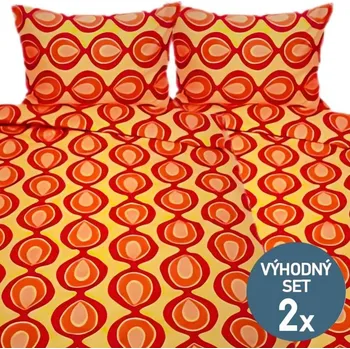 Povlečení KNITVA Saténové ložní povlečení ze 100% bavlny BOOGIE 2+2 140/220 + 70/90